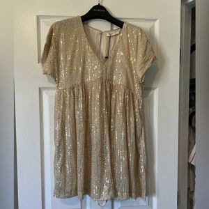 TALULAH Gold Sequin Romper